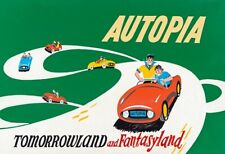 Autopia Print Poster Disneyland Omnibus Tomorrowland Fantasyland Reproduction picture