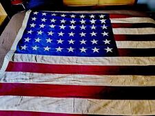 Vintage American Flag-Pre 1959 (Oversized And Long) Will Cover A Queen Bed picture