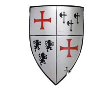 Medieval Templar Knight Armor Shield Handmade Steel Designer Painting LARP picture