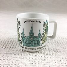 The Parish Line New Orleans Classic Architecture Coffee Cup Mug Blue Green White picture