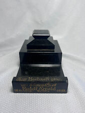 Pre War 1933 Black Marble Inkwell Desktop Stand German Wedding Gift Lift Top picture