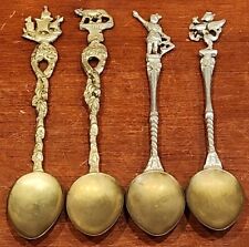 4 Antique Florence Italy Marzocco Lion Symbol of Florence Demitasse Spoons 5