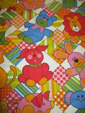 1 1/2 yds. Vintage 1970's Animal Nursery COPR Triple Shield Fabric Large Print picture