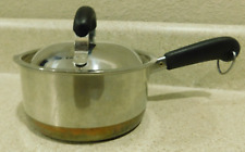 Vintage Revere Ware 1 Quart 96 Gram Copper Bottom Cook Pot Kitchen Cooker picture
