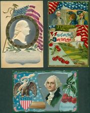 GEORGE WASHINGTON POSTCARDS, 7 DIFFERENT, Colorful, many embossed picture