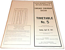 APRIL 1981 MILWAUKEE ROAD CHICAGO SUBURBAN DIVISION EMPLOYEE TIMETABLE #5 picture