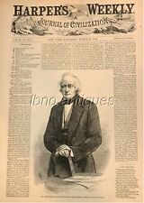 ORIGINAL 1858 HARPER'S WEEKLY POLITICAL PORTRAIT OF SENATOR JHON SLIDELL, LA. picture