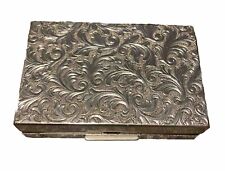 Beautiful Vintage Etched Silver Color Elgin American Compact Music Box picture