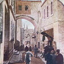 Antique 1902 Ecce Homo Arch & Jewish Peddlers Stereoview Photo Card P1068 picture