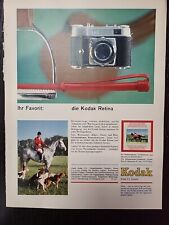 Kodak Retina Camera Print Ad 1957 Du Magazine Swiss Fox hunt German Kodachrome picture