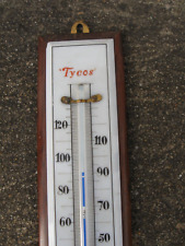 Antique Vintage Tycos  8.5” Wood / porcelain Thermometer Collectible -RARE picture