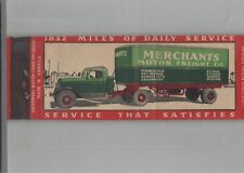 Matchbook Cover Full Length Merchants Motor Freight Co. Trucking picture