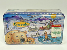 Crayola Crayon Tin - 1998 Polar Bear Winter Holidays - Collector Crayon Set -NEW picture
