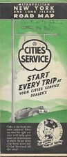 1941 CITIES SERVICE Road Map LONG ISLAND New York City Westchester County Queens picture