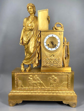 Exceptional Early 19th Century Empire XL Mantle/Table Clock in Gilded Ormolu picture