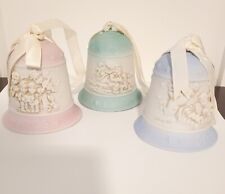 1990 VTG JEFFERSON MINT Collectible Bisque Porcelain Bells Magic Of CHRISTMAS  picture