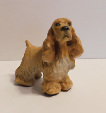 Ron Hevener 1982 Golden Tan Cocker Spaniel Dog Sculpture, 1 Original Owner picture