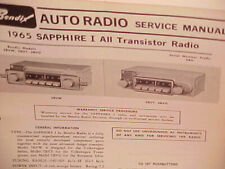 1965 VOLKSWAGEN KARMANN GHIA BEETLE SAPPHIRE I BENDIX AM RADIO SERVICE MANUAL 65 picture