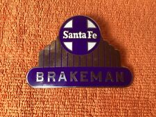 Vintage SANTA FE BRAKEMAN Railroad Hat Badge Railway Uniform Tag Train Old picture