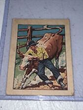 1951 Post Cereal Hopalong Cassidy Bull Dogging a Steer #8 2u3 picture