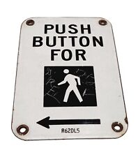 Vtg Porcelain Metal Street Sign Push Button For Cross Walk Signal Authentic picture