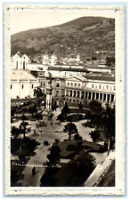 1935 Monument in Center Plaza Independencia Quito Ecuador RPPC Photo Postcard picture