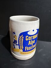 West German Beer Stein Mug German Alps Festival Hunter MT. NY Tankard  1L Liter picture