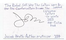 Joseph Heath Signed 3x5 Index Card Autographed Signature Author Writer Professor picture