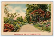 1946 Greetings From Trees Road Valley Center Kansas KS Vintage Antique Postcard picture