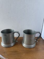 Reed And Barton Clear Bottom Richard Briggs Pewter Beer Mugs Set Of 2  picture