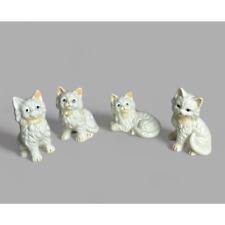 Vintage 4 Cat Kittens Kitty Kitties Animal Family Collectible Ceramic Figurines  picture
