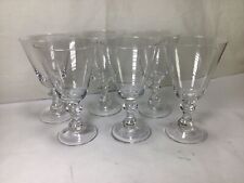 OO45 Vintage  Antique Circa 19th Century Crystal Hand Blown Wine Glass Set of 6 picture