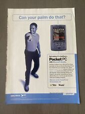 Vintage Y2K 2000 Microsoft Pocket PC Magazine 11” x 8” Ad - June 19th, 2000 picture
