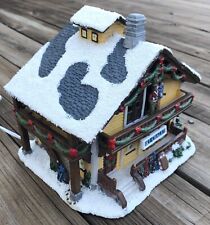 St Nicholas Square Ski Chalet Lodge Cabin Lighted House Christmas Village 2007 picture