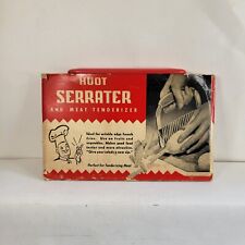 Vintage Huot Serrater & Meat Tenderizer Original Package Red Plastic Handle picture