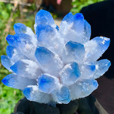 1.58LB  New Find sky blue Phantom Quartz Crystal Cluster Mineral Specimen Healin picture