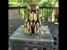 Vintage Brass Small Hound Dog Figurine or Paperweight Approx. 3 Inches Tall picture