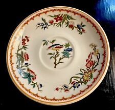 Syracuse China-Bombay Old Ivory Pattern Saucer  Multi Color W/Bird 6” picture