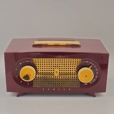 Mid Century Zenith Red Radio Works Perfectly, Burgundy Maroon 1955 Model R511R V picture