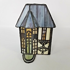RARE Vintage Stained Glass Christmas Village House Light Cover picture