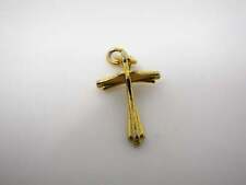 Small Vintage Christian Cross Necklace Pendant: Gold Tone picture