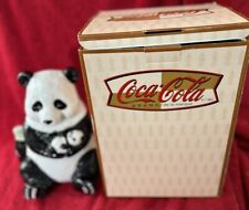 Vintage 2000 Coca-Cola Panda Family Ceramic 9.75” Cookie Jar With Box. Coke. picture