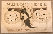 Vintage Halloween Gibson #GA-32. Crying Child Holding Cat. 2 Grinning JOLs picture
