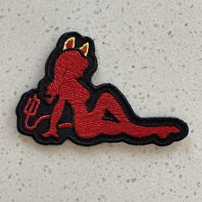 Sexy Red Devil Girl Patch Embroidered Iron 2x3 Inch picture