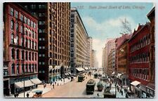 Postcard State Street South Of Lake, Chicago Illinois Posted 1915 picture