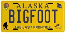 Bigfoot YETI Sasquatch metal 1980's Alaska License Plate picture