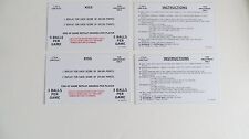 1979 Bally Kiss Pinball reproduction score card set picture