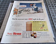 1947 Borden's Hemo, Skiing That's My Hemo Gal  Vintage Print Ad picture