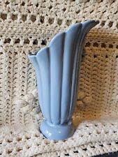 Vintage Art Deco Abingdon Pottery Tall Blue Vase Made in USA 11” picture