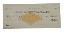 1882 Bank Check: First National Bank, New London, OH - H. Palm picture